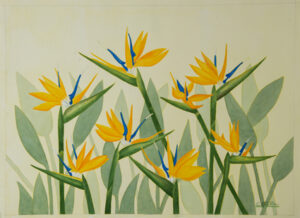Jardim de Strelitzias Aquarela 51x70cm R$6000