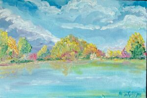 Autumn lake in Saint Regle 